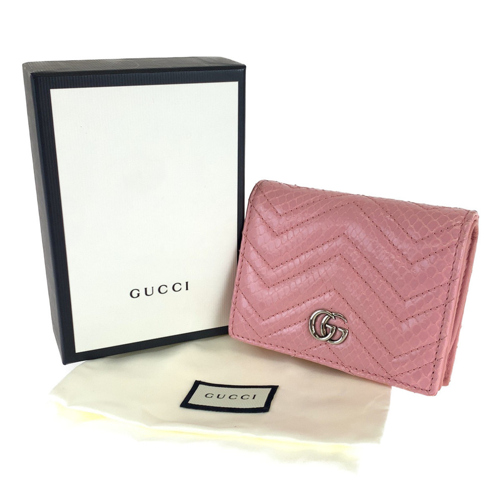 Gucci Gucci Python GG Marmont Compact Wallet Leather Short Wallet 466492 - Picture 9 of 9